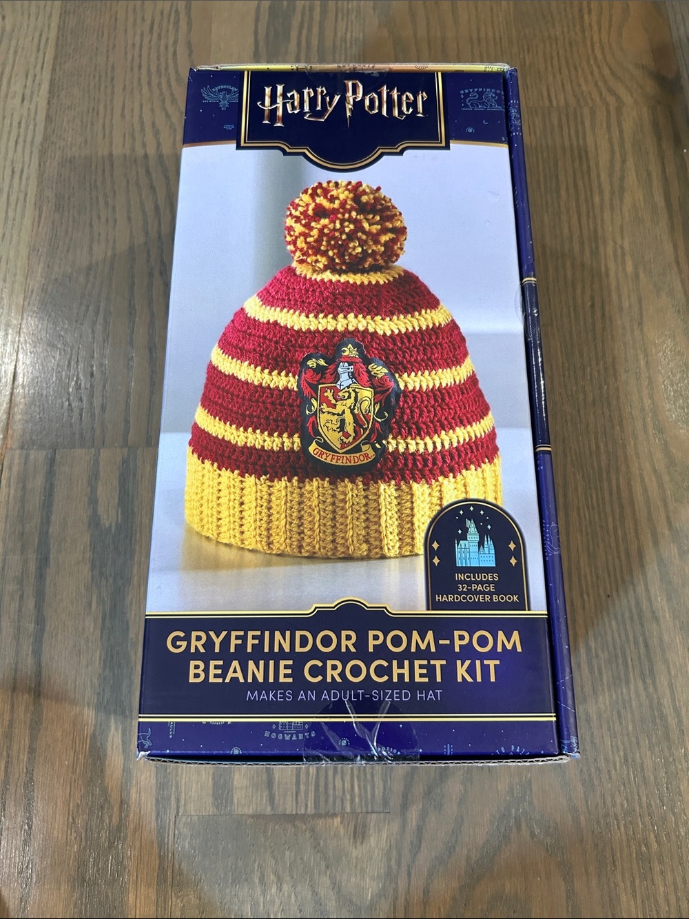 Harry Potter Gryffindor Knit Pom-Pom Beanie - Adult-Sized Hat.